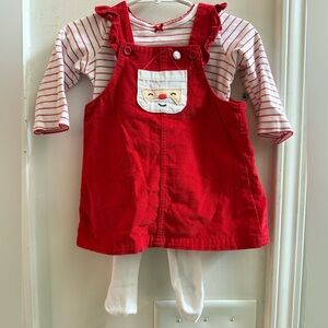 Carter’s Santa Jumper, Shirt, & Tights